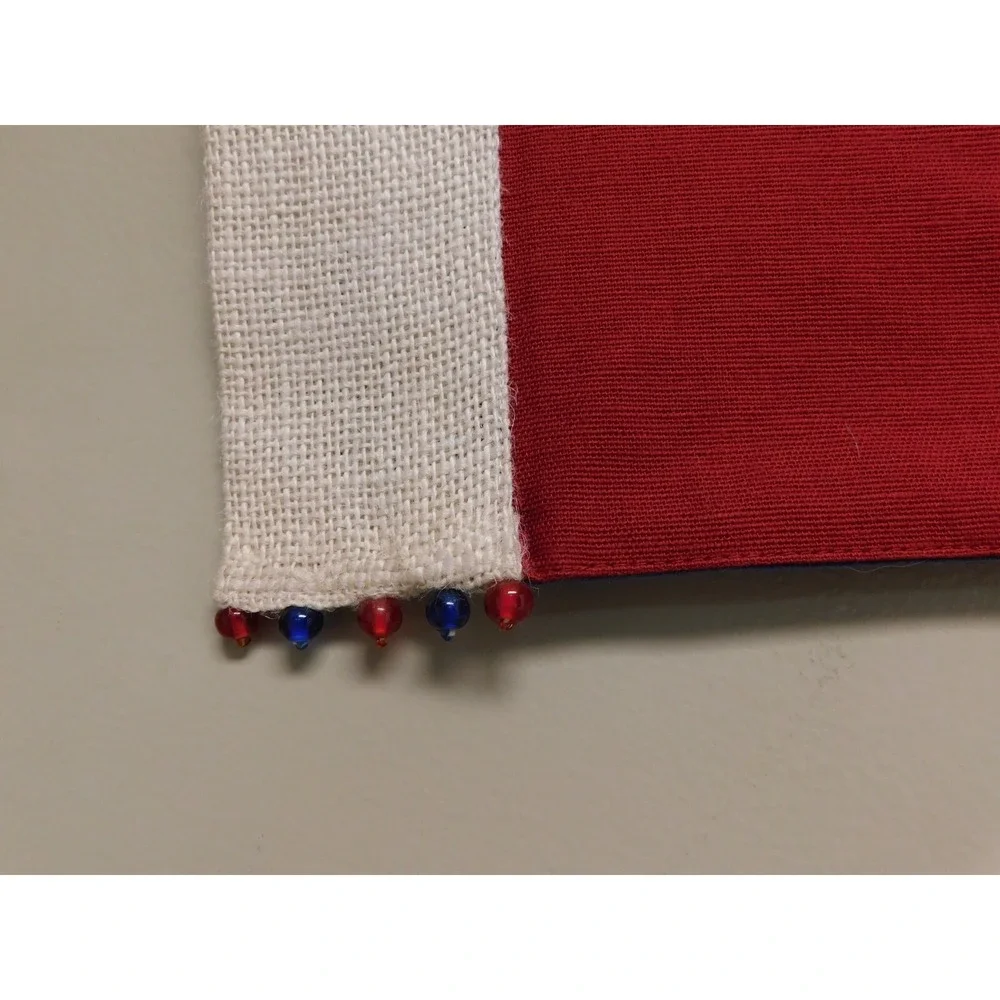 Pier One Imports Red/Blue Reversible‎ Beaded Placemats Set of 4